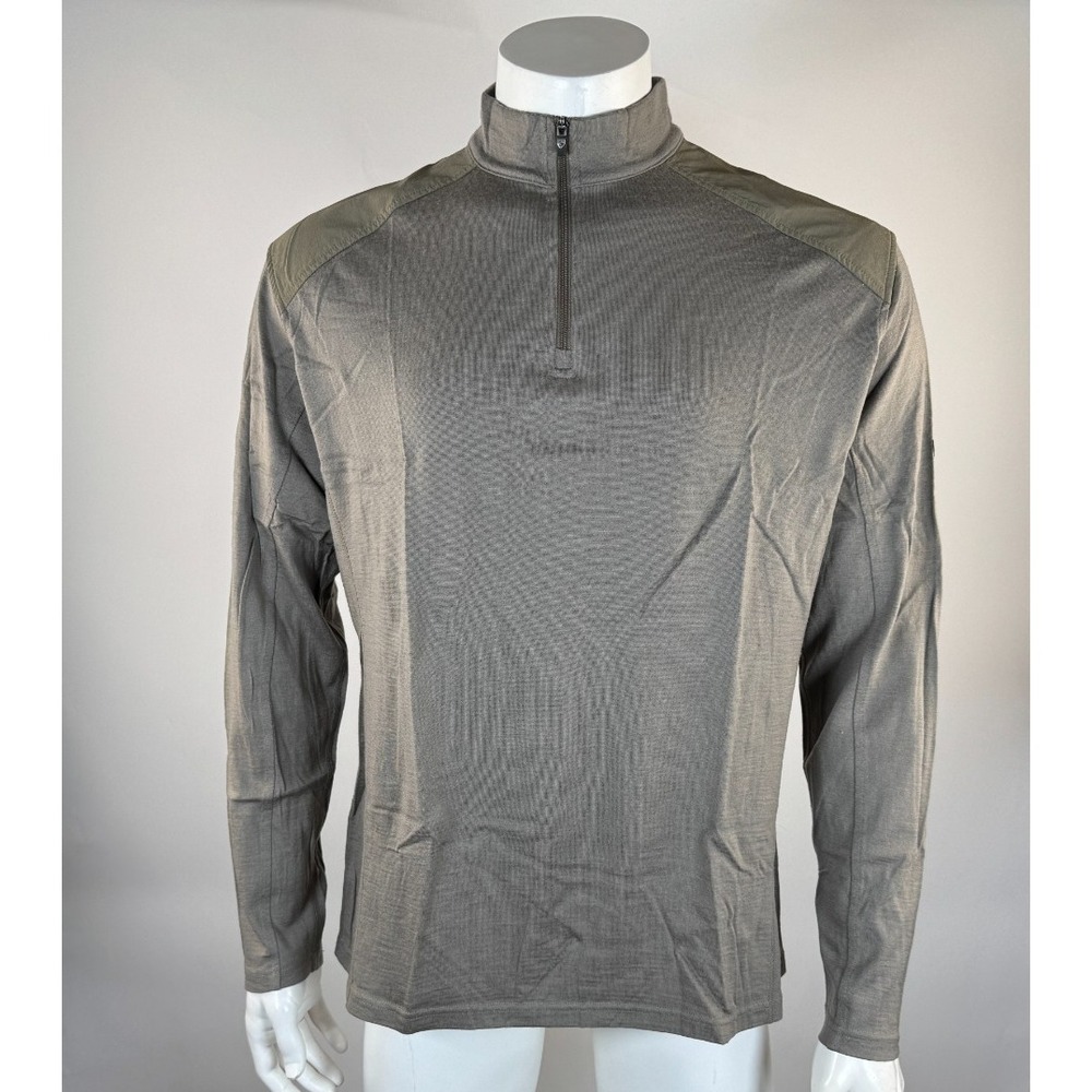 Kuhl Stellr Quarterzip Pullover Men XL EUC Long Sleeve Merino Wool Sweater Green